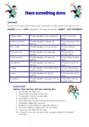 English Worksheet: Have something done