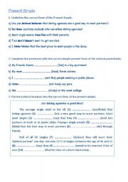 English worksheet: present simple