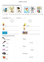 English worksheet: ACTIVITIES