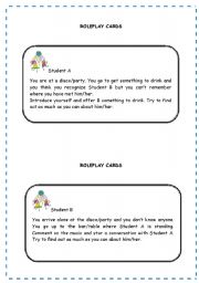 English Worksheet: ROLEPLAY CARDS