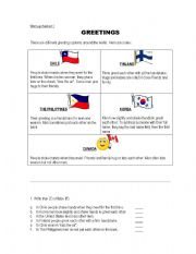 English Worksheet: Greetings