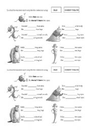 English Worksheet: monsters