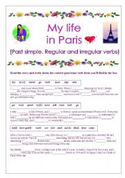 English Worksheet: my life in paris