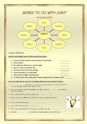 English Worksheet: Words to do with LIGHT