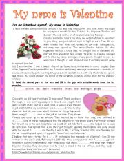 English Worksheet: Let me introduce myself: my name is Valentine