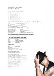 English Worksheet: Next 2 You -Chris Brown ft. Justin Bieber-