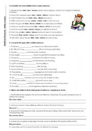 English Worksheet: Relative Clauses