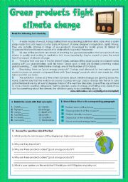 English Worksheet: Green products fight climate change