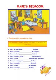 English Worksheet: There + be + Preposition of place