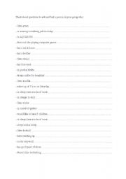 English Worksheet: find someone who.....