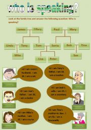 English Worksheet: my family tree