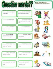 English Worksheet: QUESTION WORDS