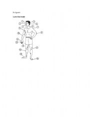 English Worksheet: Label the Bodyparts