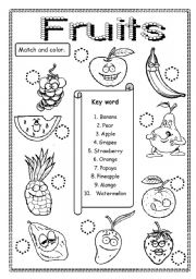 English Worksheet: Fruit