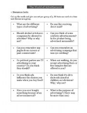 English Worksheet: Advertising Discussion and language