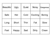 English worksheet: Opposite adjectives - Memory Game