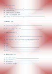 English worksheet: Imperative, question tags, how many-much, thereis-are