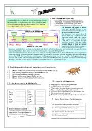 English Worksheet: DINASOUR TIMELINE