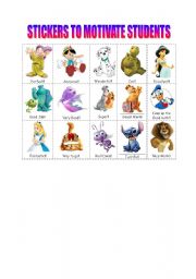 English Worksheet: STICKERS TO MOTIVATE STUDENTS 1/2