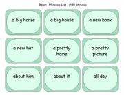 English Worksheet: Dolch Phrases List (150 cards)