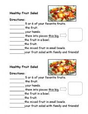 English Worksheet: Fruit Salad Recipe