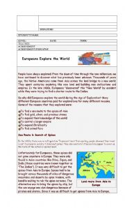 English Worksheet: european exploration