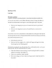 English Worksheet: I am Sam - Speaking activity 