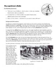 English Worksheet: The Log Drivers Waltz - John Weldon