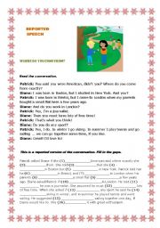 English Worksheet: REPORTED SPEECH