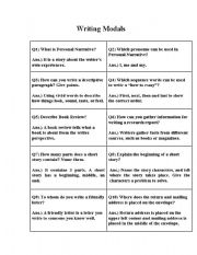 English Worksheet: Modals