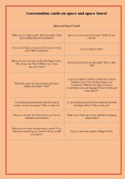 English Worksheet: conversation on space and space travels