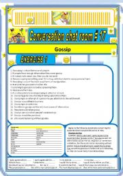 English Worksheet: Conversation Chat room # 17 GOSSIPS