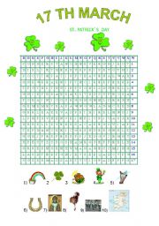 English Worksheet: St Patrick s Day wordsearch- symbols - answers 