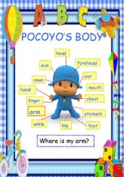 English Worksheet: POCOYOS BODY