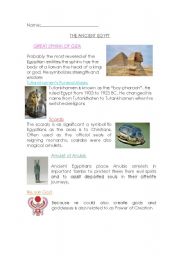 English Worksheet: Ancient Egypt gods