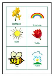 English Worksheet: Spring picture cards  No 1