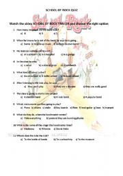 English Worksheet: School of Rock