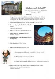 English Worksheet: Shakespeares Globe video listening activity