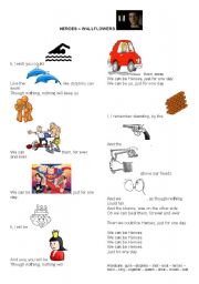 English worksheet: Heroes - Wallflowers song