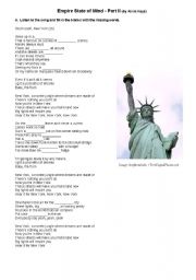 English Worksheet: Empire Sate of Mind by Alicia Keys