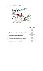 English worksheet: Places and directions