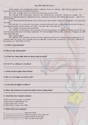 English Worksheet: Reading