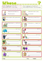 English Worksheet: Whose