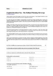 English Worksheet: English Breakfast Test
