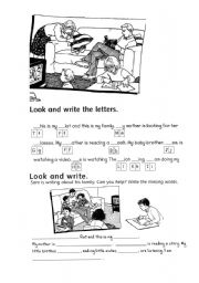 English Worksheet: Composition about Family