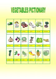 English Worksheet: Vegetables pictionary