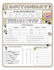 English Worksheet: Working with a dictionary