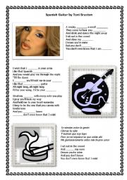 English Worksheet: Spanish guitar by Toni Braxton