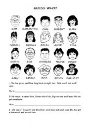 English Worksheet: Guess who?