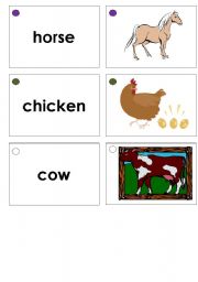 English worksheet: Animal Flashcards / Memory Game